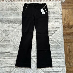 Black Pants with Button Side Detail
